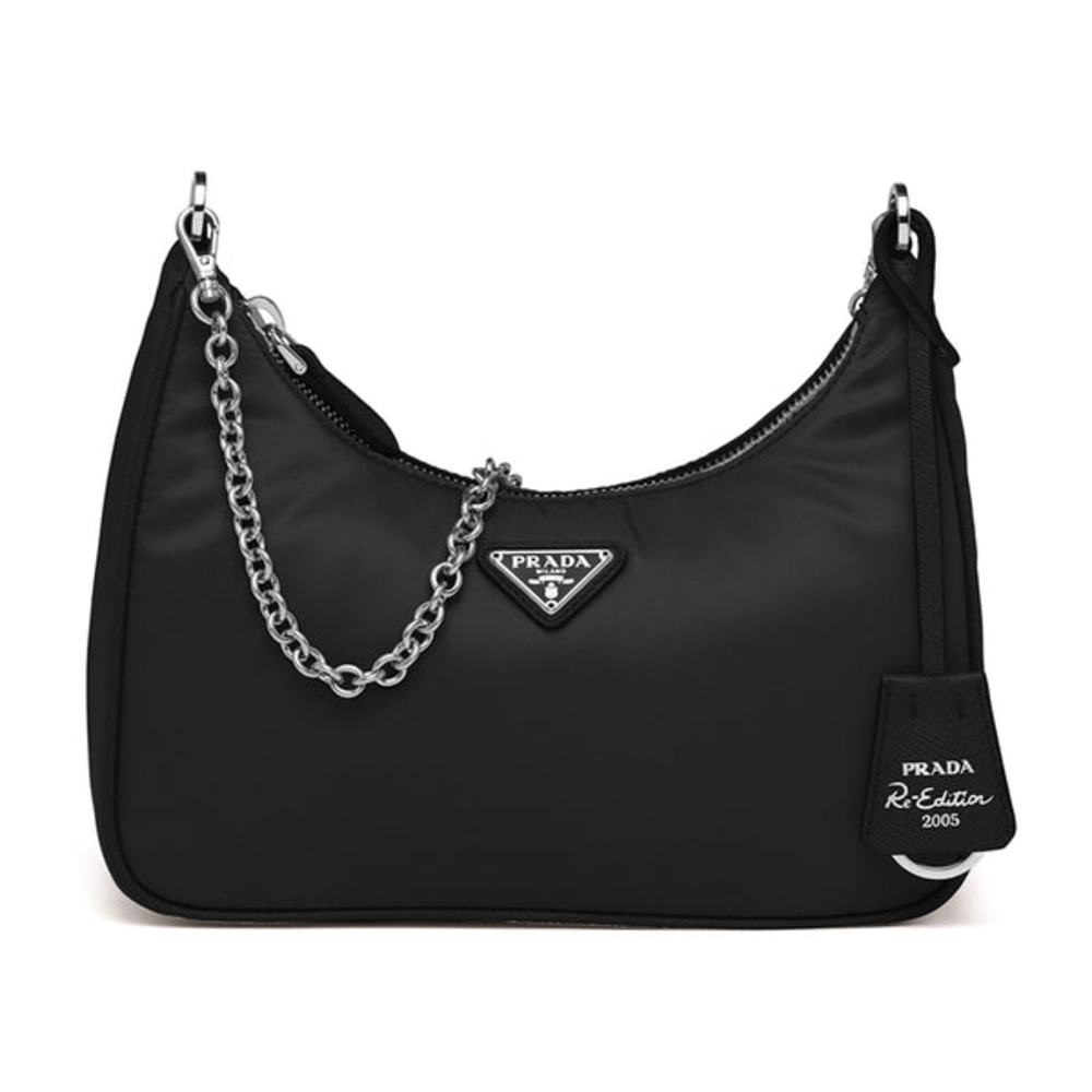 Prada Black Re-edition Bag with Chain Strap